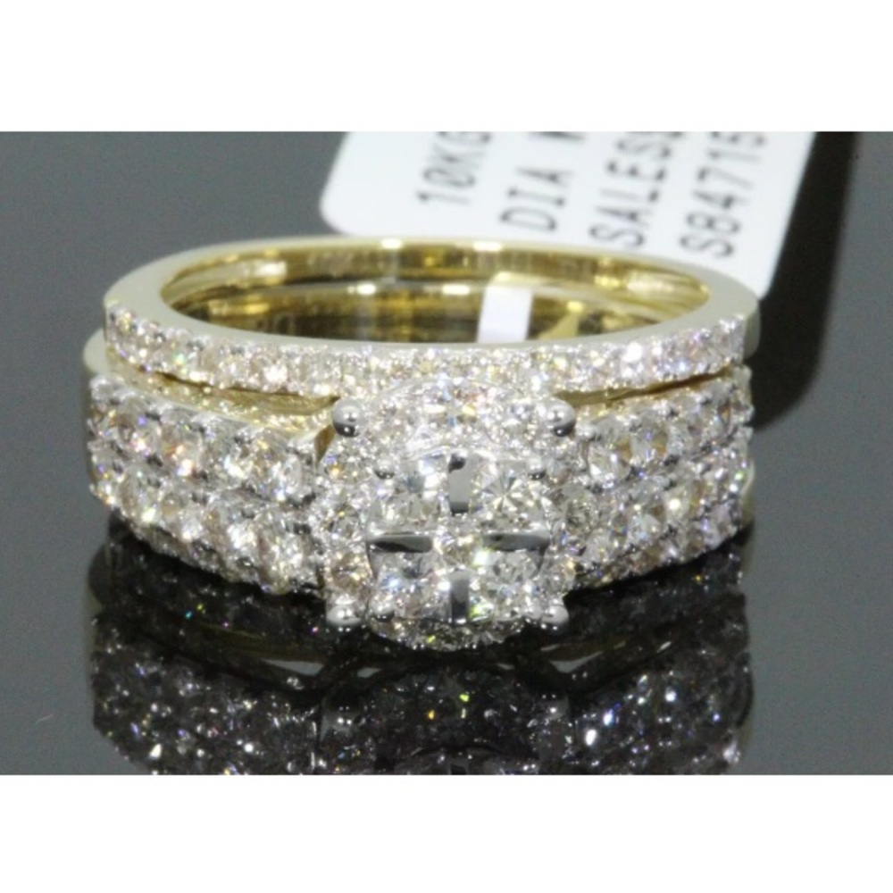 1.75 carat 10k yellow gold diamond ring set